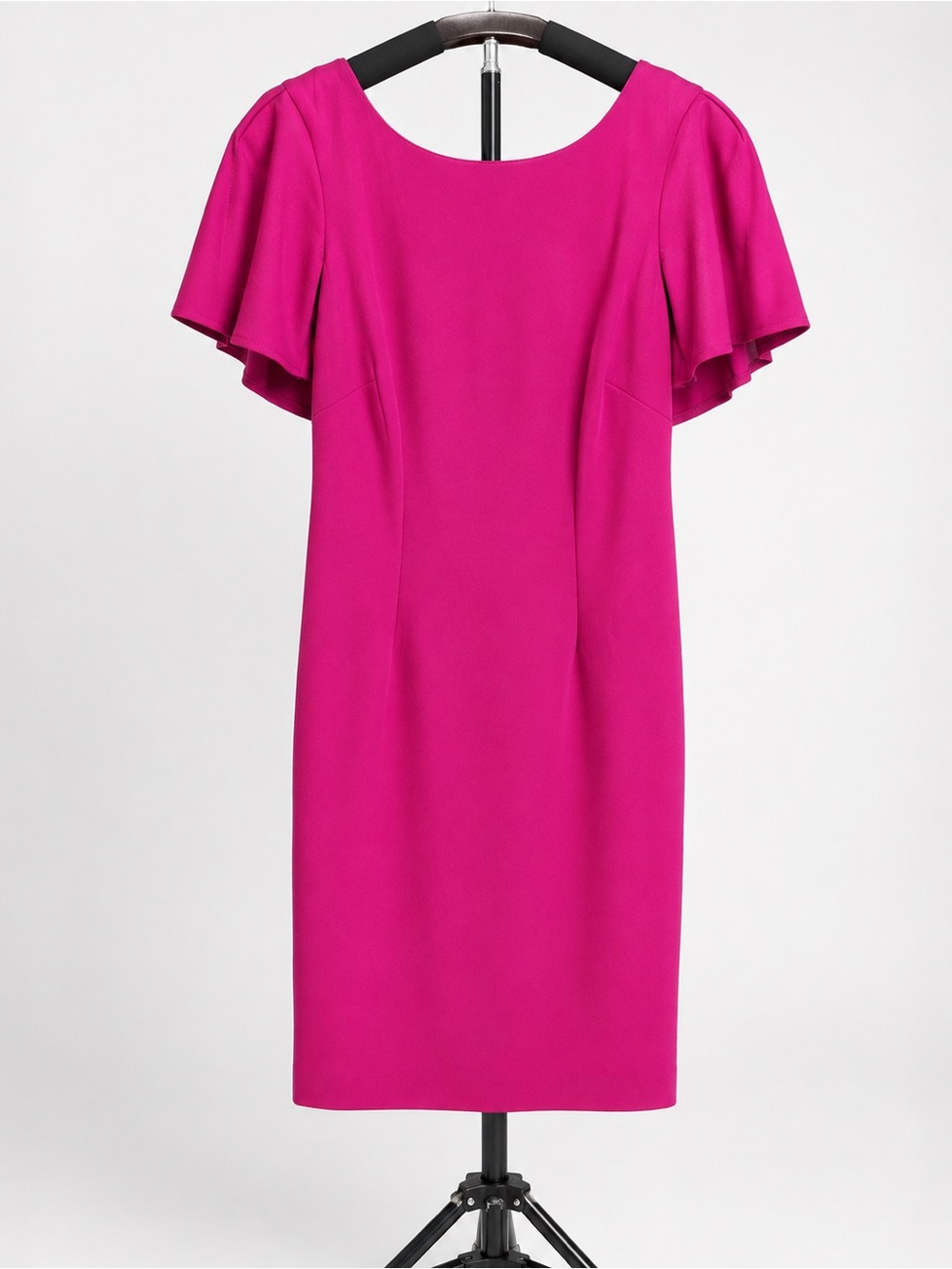 Women's Fuchsia Flutter Sleeve Sheath Dress